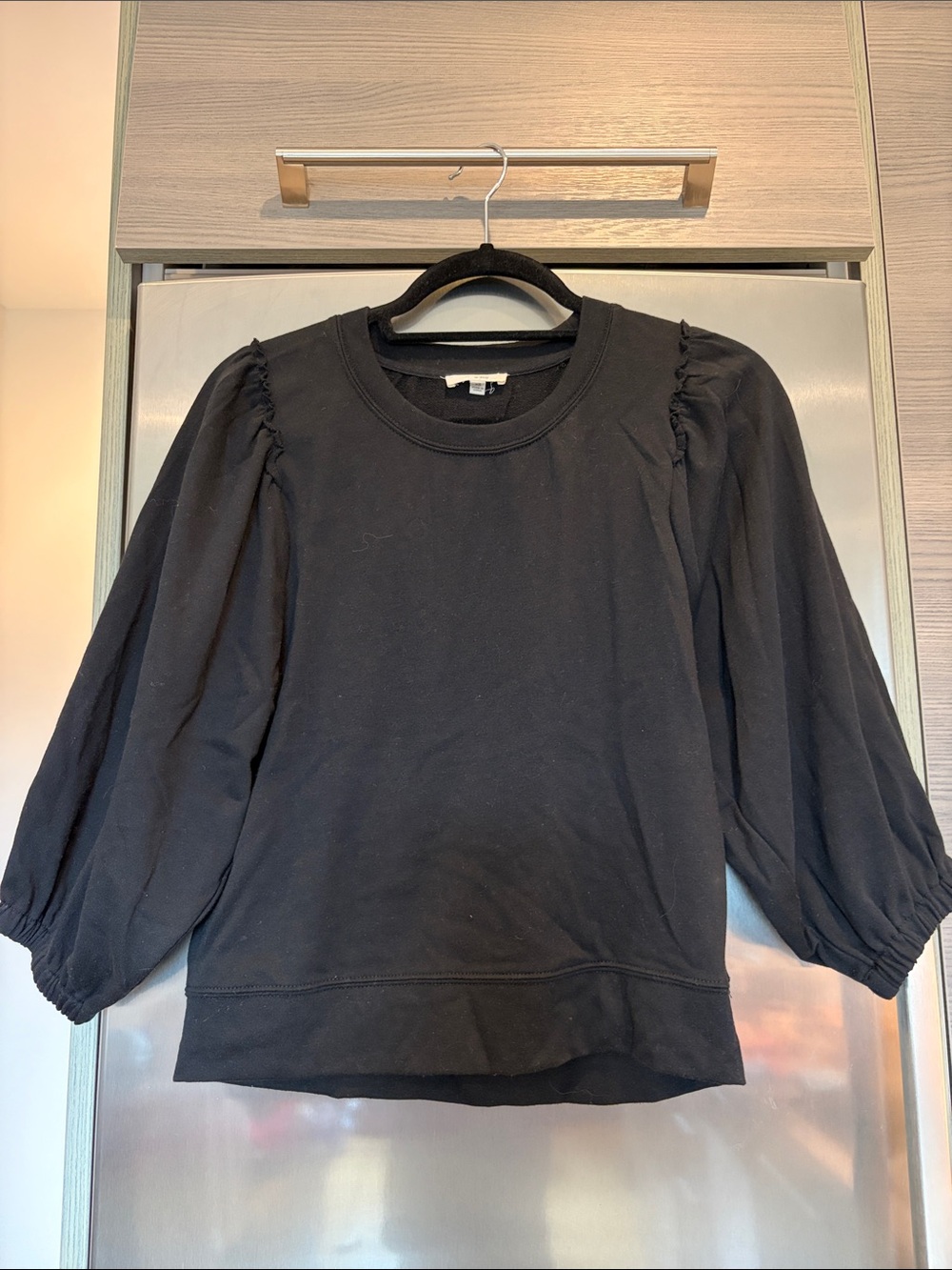 Splendid Black Puff-Sleeve Women's Top